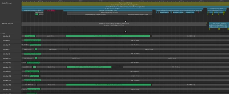 自定义管线 Profiler 概览（Unity 2021 Editor，8000 实例，3 Pass）